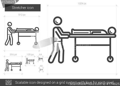 Image of Stretcher line icon.