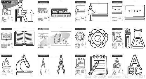 Image of Education line icon set.