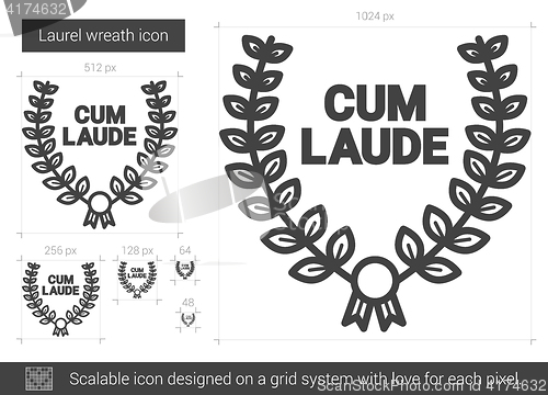 Image of Laurel wreath line icon.