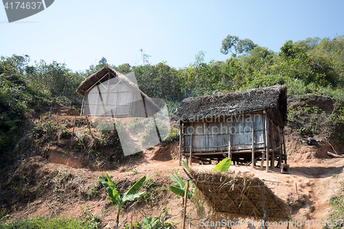 Image of African malagasy huts in Andasibe region
