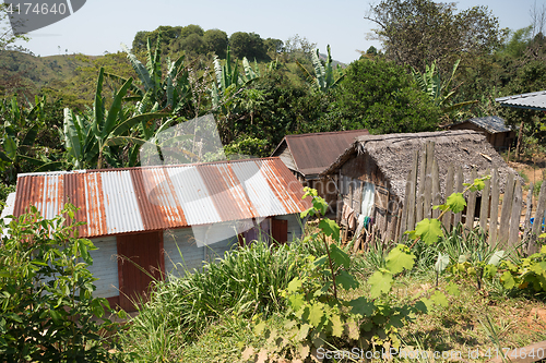 Image of African malagasy huts in Andasibe region