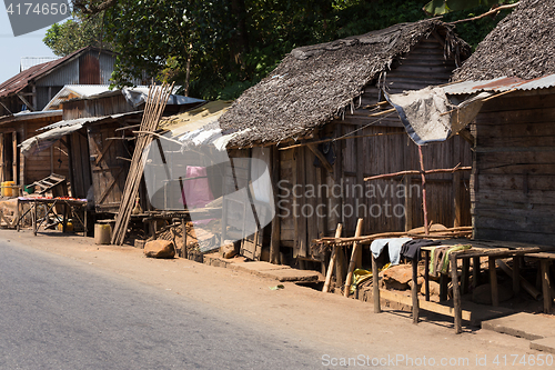 Image of African malagasy huts in Andasibe region