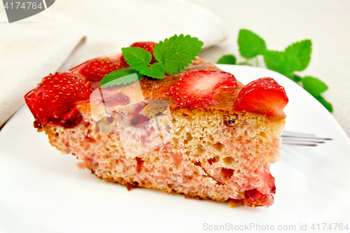 Image of Pie strawberry with jelly on board