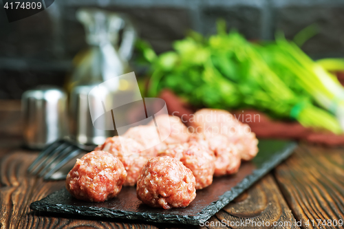 Image of raw meat balls