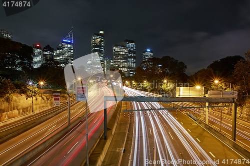 Image of Urban highway at night