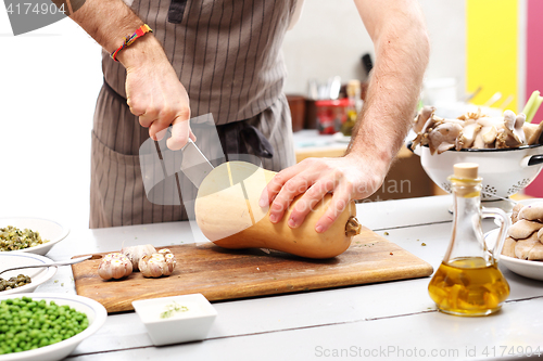 Image of Piece of pumpkin. Cook sliced pumpkin 