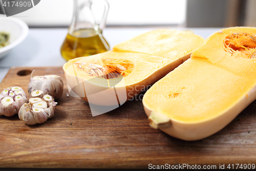 Image of Organic butternut squash. Butternut squash.