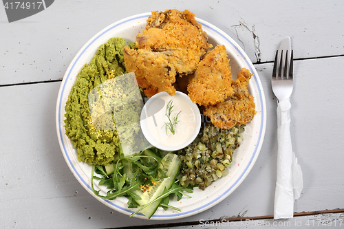 Image of A dish of oyster mushrooms. Vegan dish.