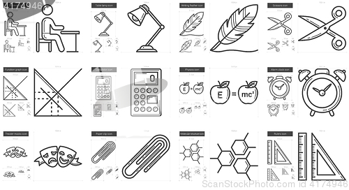 Image of Education line icon set.