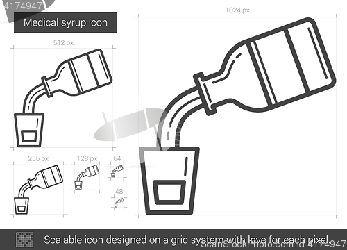 Image of Medical syrup line icon.