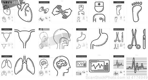 Image of Medicine line icon set.
