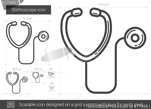 Image of Stethoscope line icon.