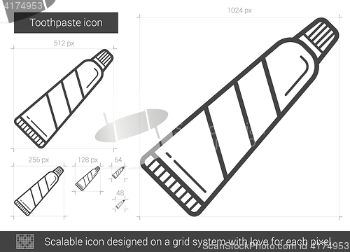 Image of Toothpaste line icon.