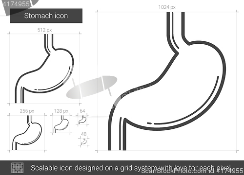 Image of Stomach line icon.