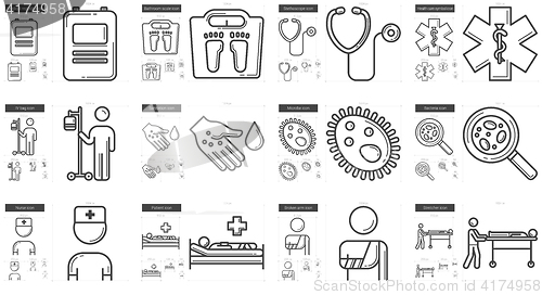 Image of Medicine line icon set.