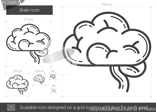 Image of Brain line icon.