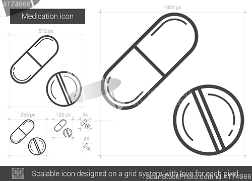 Image of Medication line icon.