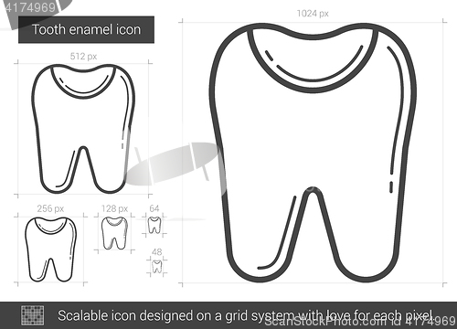 Image of Tooth enamel line icon.