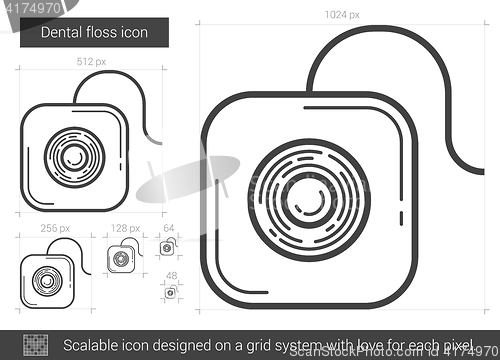 Image of Dental floss line icon.