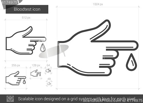 Image of Blood test line icon.