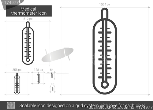 Image of Medical thermometer line icon.