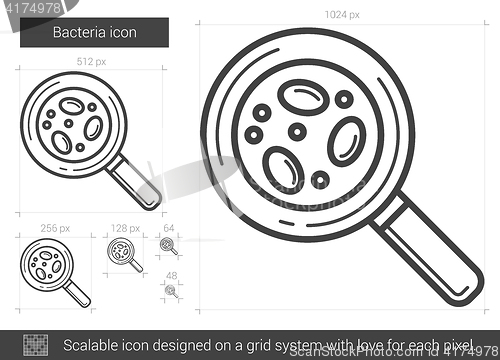 Image of Bacteria line icon.