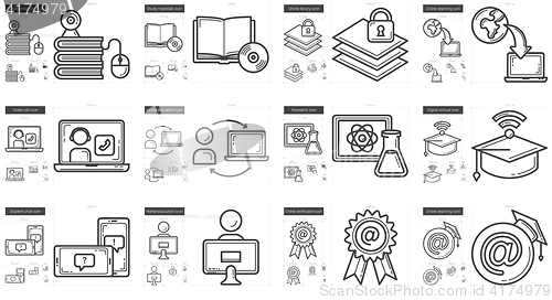 Image of Education line icon set.