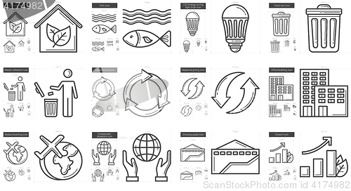 Image of Ecology line icon set.