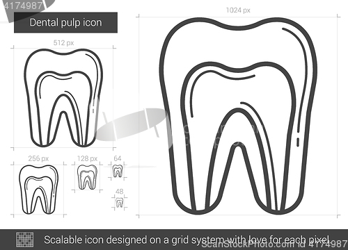 Image of Dental pulp line icon.