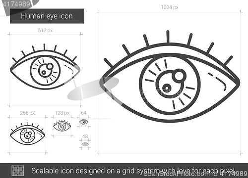 Image of Human eye line icon.