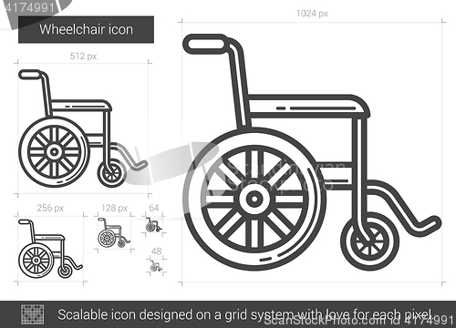 Image of Wheelchair line icon.