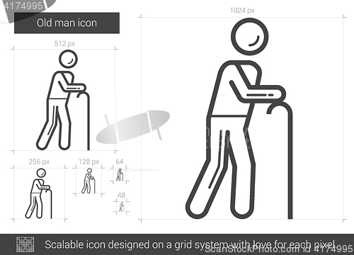 Image of Old man line icon.