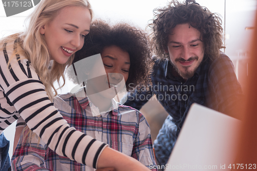Image of Multiethnic startup business team on meeting