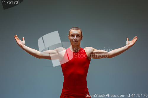 Image of The two gymnastic acrobatic caucasian men