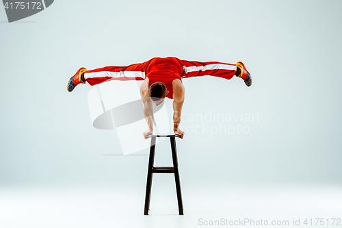 Image of The two gymnastic acrobatic caucasian men