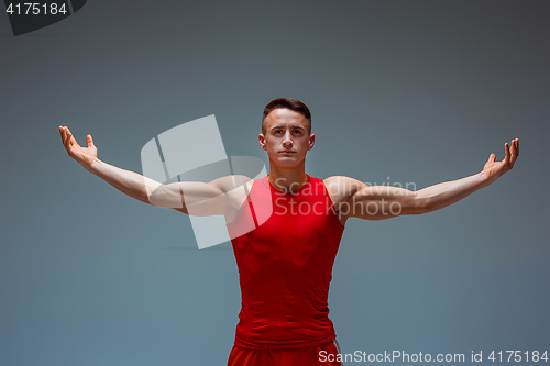 Image of The two gymnastic acrobatic caucasian men