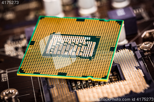 Image of Modern processor and motherboard