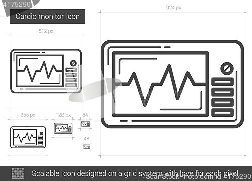 Image of Cardio monitor line icon.