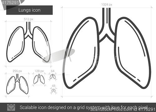 Image of Lungs line icon.