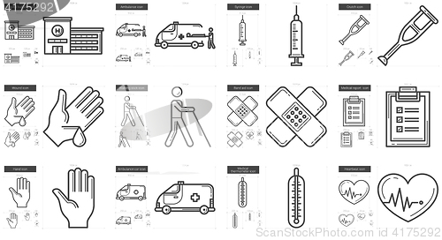 Image of Medicine line icon set.