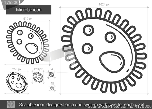 Image of Microbe line icon.