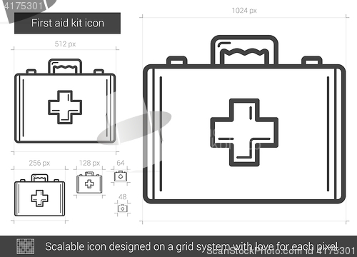 Image of First aid kit line icon.