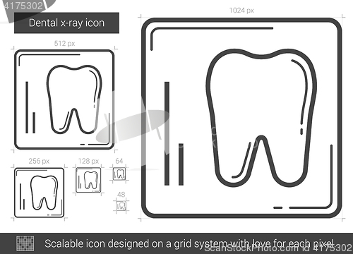 Image of Dental x-ray line icon.