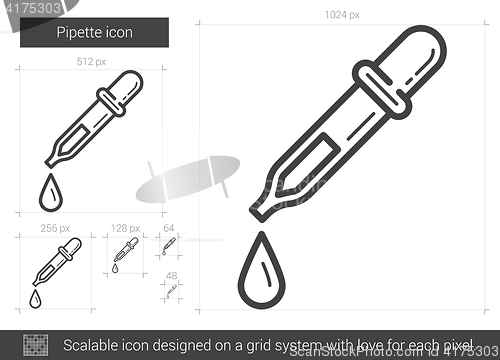 Image of Pipette line icon.