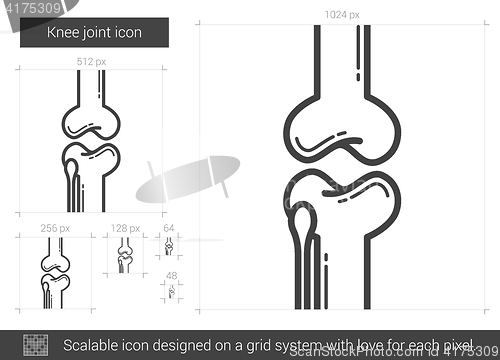Image of Knee joint line icon.