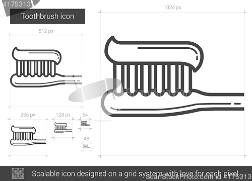 Image of Toothbrush line icon.