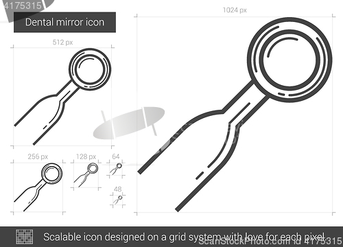 Image of Dental mirror line icon.