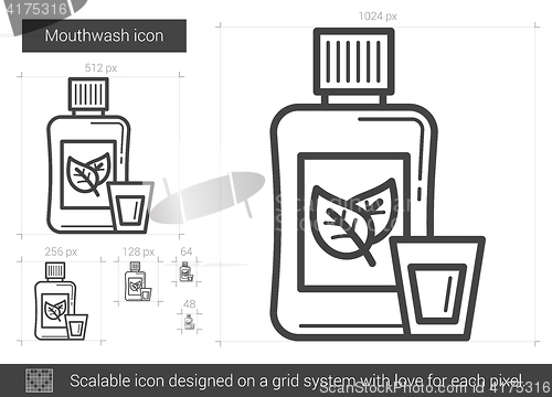 Image of Mouthwash line icon.