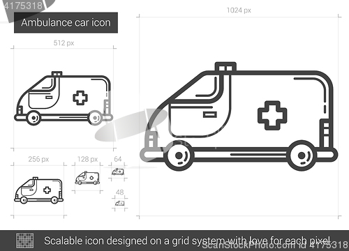 Image of Ambulance car line icon.