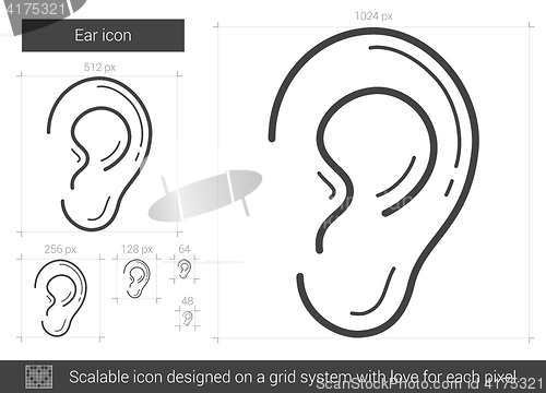 Image of Ear line icon.